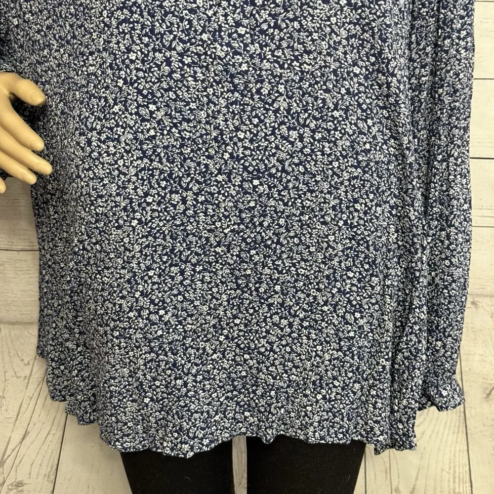 Lane Bryant Blouse Plus Size 24 Floral Print Long Sleeve Rayon - Picture 8 of 12